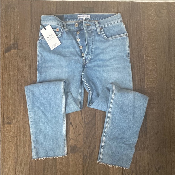 Re/Done High Rise Ankle Crop Jeans - Picture 6 of 9